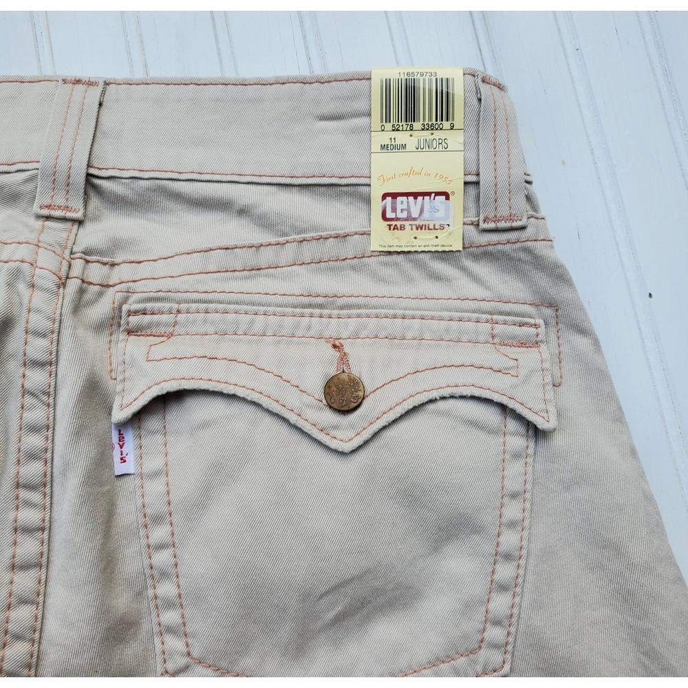Levis Tab Twills Slouch Flare Pants NWT Tan Khaki Vintage Juniors 11M Y2K